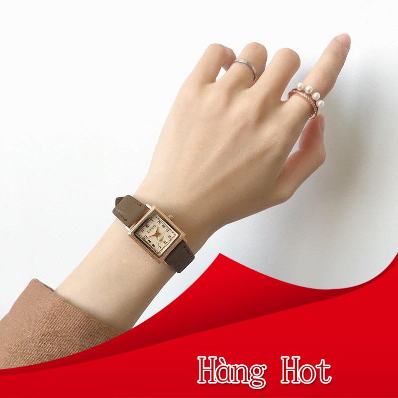 Đồng Hồ Nữ Chính Hãng GAIETY Dây Da Cao Cấp Mặt Vuông Đẹp Thời Trang Vintage Giá Rẻ