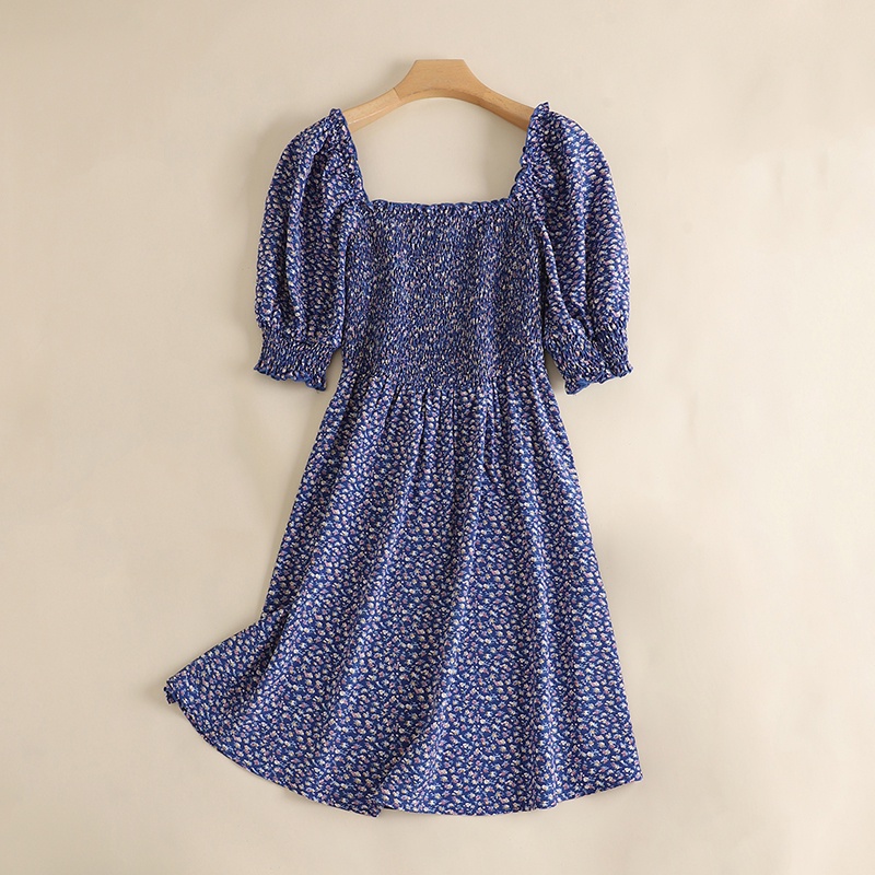 Zanzea Đầm Tay Lửng Cổ Vuông Họa Tiết Hoa Nữ Tính