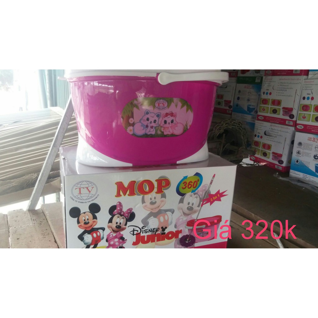 Chổi Lau Nhà 360 độ MOP (Tặng kèm 01 đôi găng tay dày và 01 bông lau)