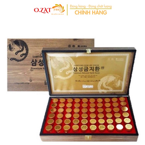An cung ngưu Hoàng Hoàn Hàn Quốc hộp gỗ 60 viên x 3.75g