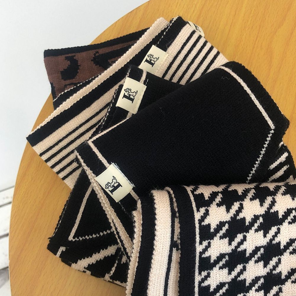 Khăn choàng cổ len cashmere nhiều họa tiết tùy chọn thời trang thu đông Hàn Quốc cho nữ