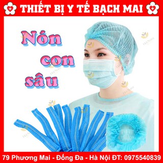 Nón Con Sâu - Mũ Giấy Y Tế Con Sâu [Bịch 100 Cái]