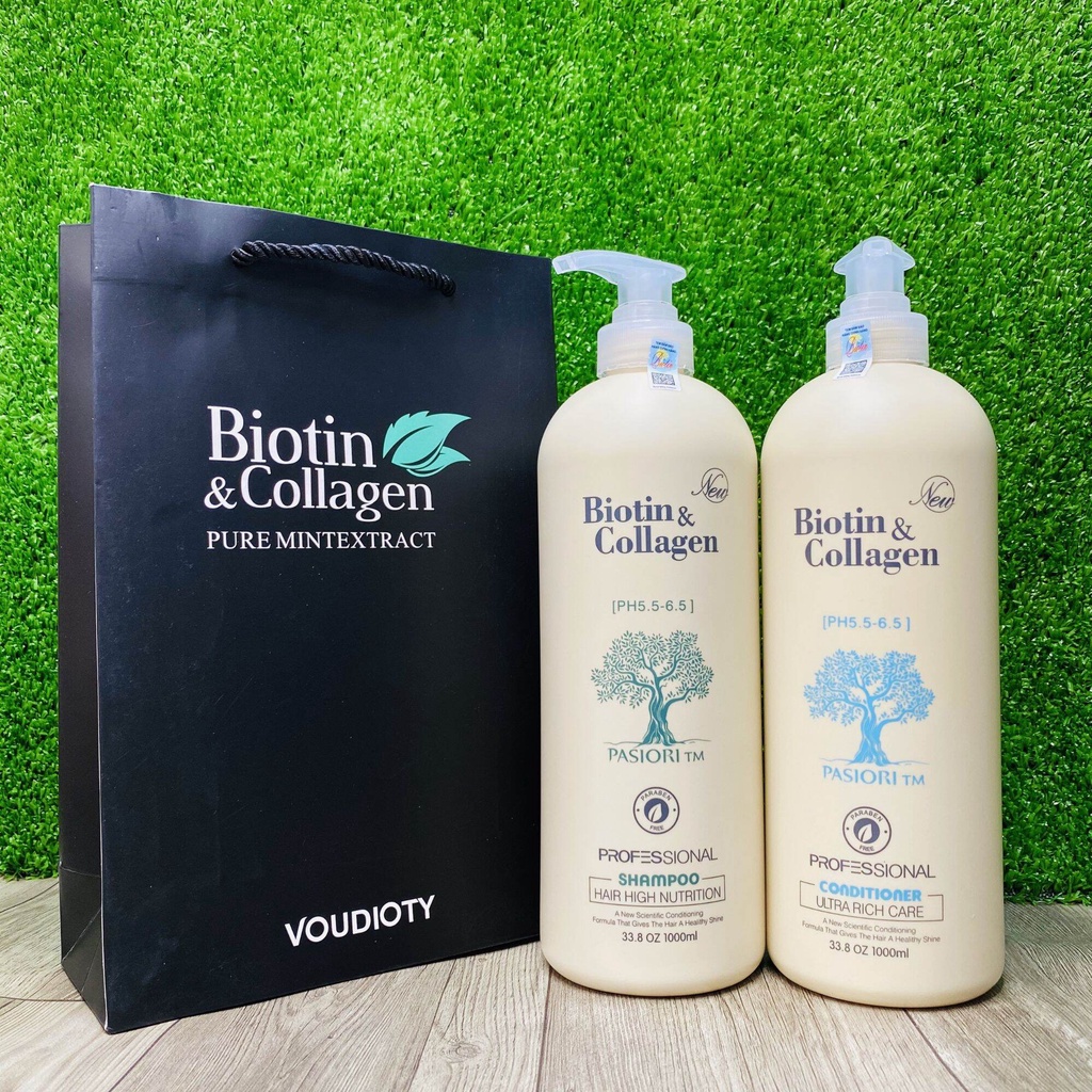 Cặp 2 Dầu gội xả phục hồi và kích thích mọc tóc Biotin &amp; Collagen loại chuẩn
