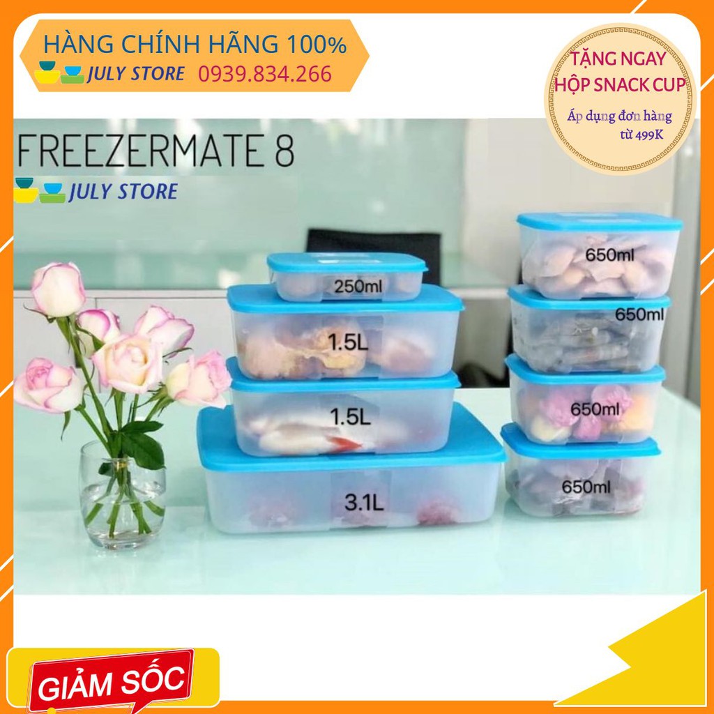 Tupperware ❤️Freeship❤️Bộ hộp bảo quản trữ đông Freezermate 8 hộp (1/2 bộ 16)