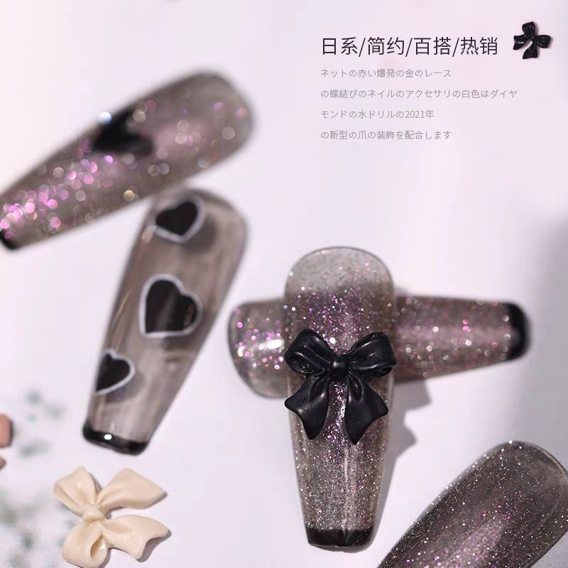 Set charm trang trí 2 cánh 3 màu đính móng nail manh219