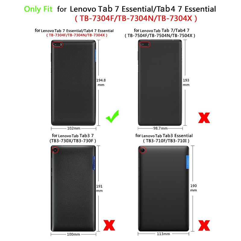 Vỏ Bao Da Máy Tính Bảng Có Giá Đỡ Cho Lenovo Tab 7 Essential Tb-7304F / I / X Tab7 Essential 7304f 7304i 7304 Bảo Vệ