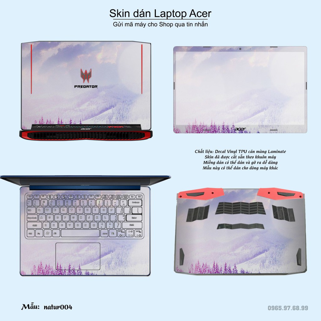 Skin dán Laptop Acer in hình thiên nhiên (inbox mã máy cho Shop)