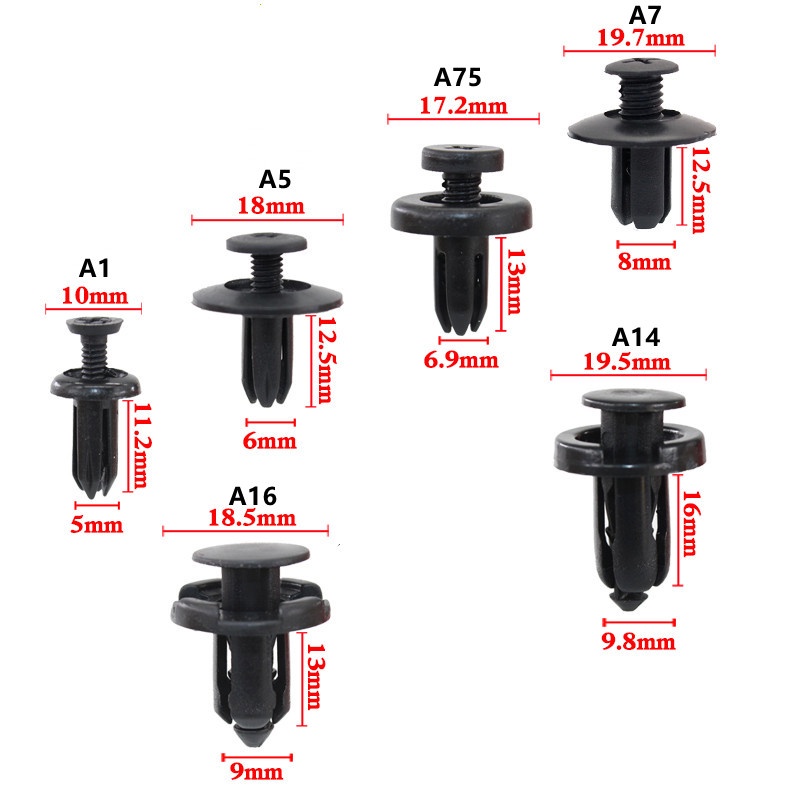 FENDER Bộ 20 Đinh Tán Nhựa 5mm 6mm 7mm 8mm 9mm 10mm Chuyên Dụng Cho Xe Hơi Honda Nissan Toyota