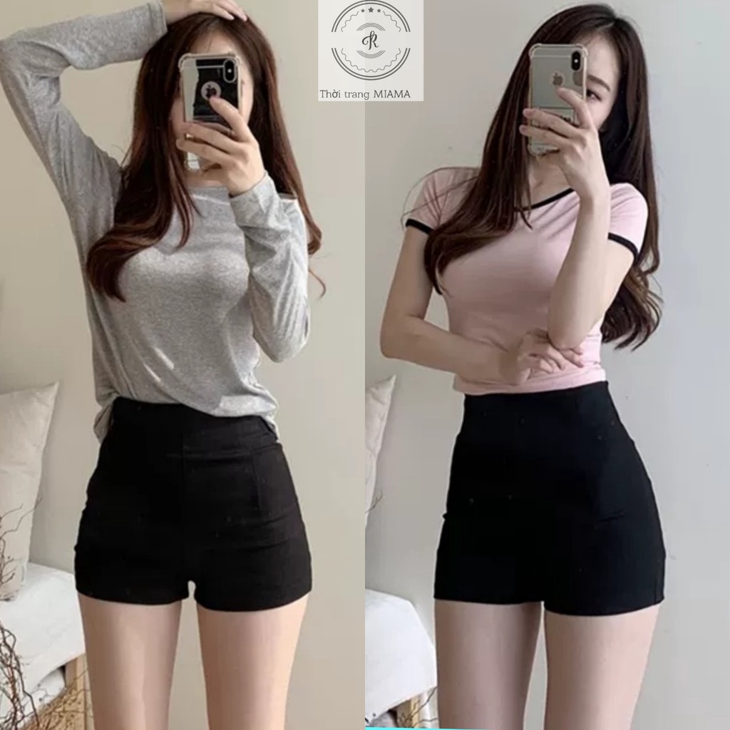 Quần Short Dance Ôm Nữ Cạp Cao Siêu Hách Dáng Dài Co Dãn Chất Vải Umi Quần Sooc Đùi ôm nữ ôm dáng cạp cao Sexy Thể Thao