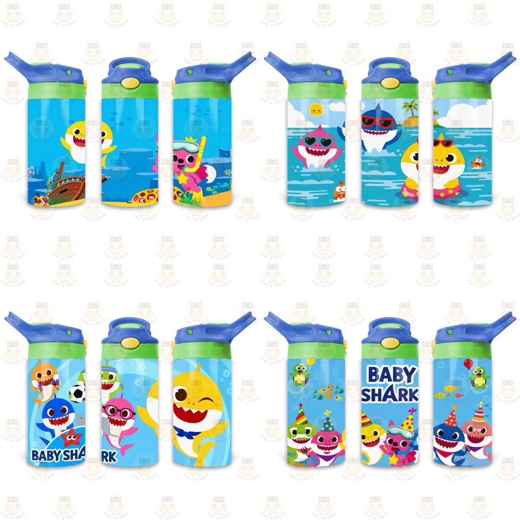Bình Uống Nước Giữ Nhiệt Cho Bé Có Ống Hút Hình Baby Shark - Tỉ Mỉ Studio - Mã 2807KT04-09
