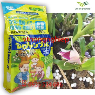 Phân bón tan chậm nhật bản hyponex magamp-k 6-40-6-15 gói 600g