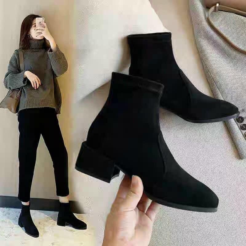 Bốt da lộn cổ ngắn hàng oder quảng châu