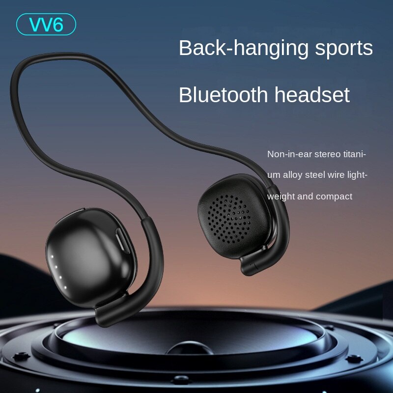Cặp Tai Nghe Bluetooth 5.0 VV6 Móc Vành Tai Giảm Tiếng Ồn Trọng Lượng Nhẹ Gấp Gọn Tự Động Tương Thích Với Điện Thoại Thông Minh