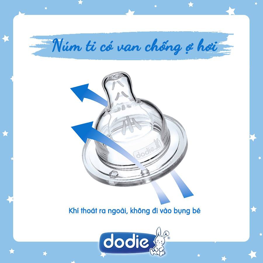 Bình Sữa dodie Hình Tam Giác Thông Minh Núm Ti Dẹt 270ml