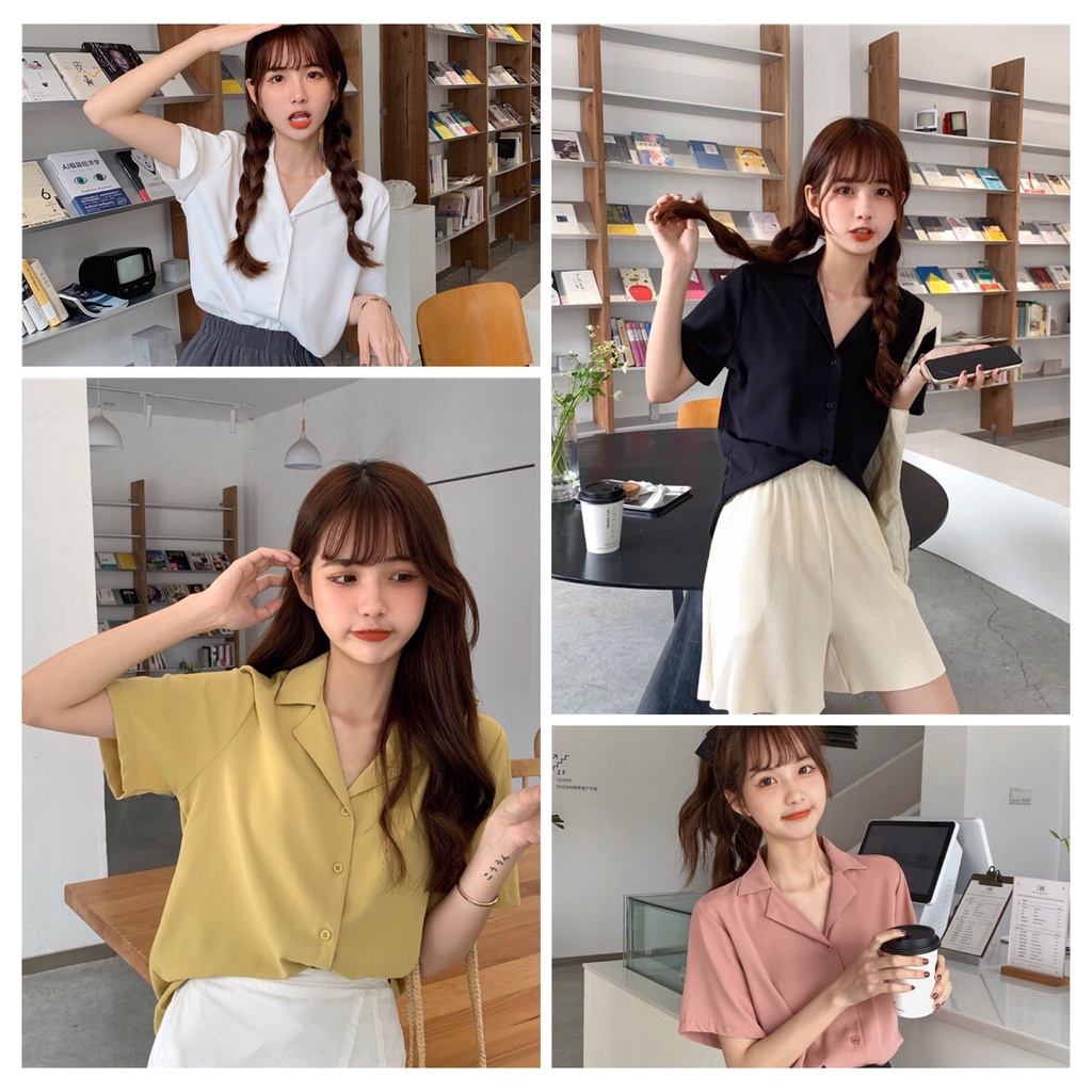 Áo sơ mi nữ ngắn tay công sở đi làm đi học Emilyshop