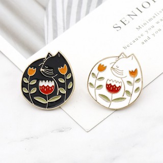 Cute Cat lily Brooch Garment Bag Accessories