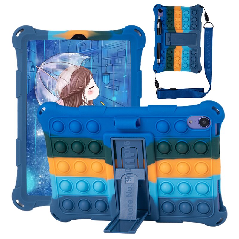 Ốp bảo vệ máy tính bảng bằng silicon mềm chống sốc có dây đeo và giá đỡ thích hợp cho iPad Mini 6 2021