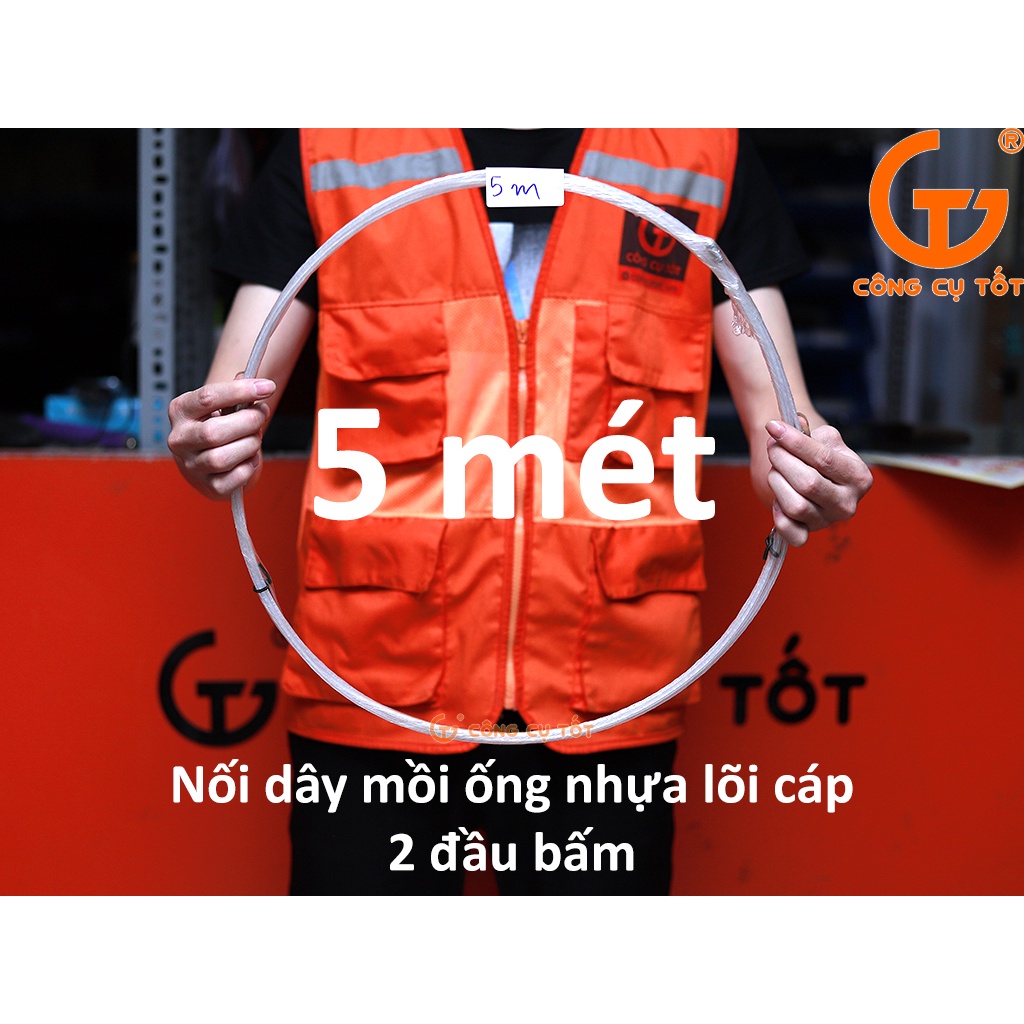 Nối dây mồi luồn ống lõi cáp 1.2 ly bọc nhựa hai đầu bấm cos (5m, 10m, 15m, 20m)