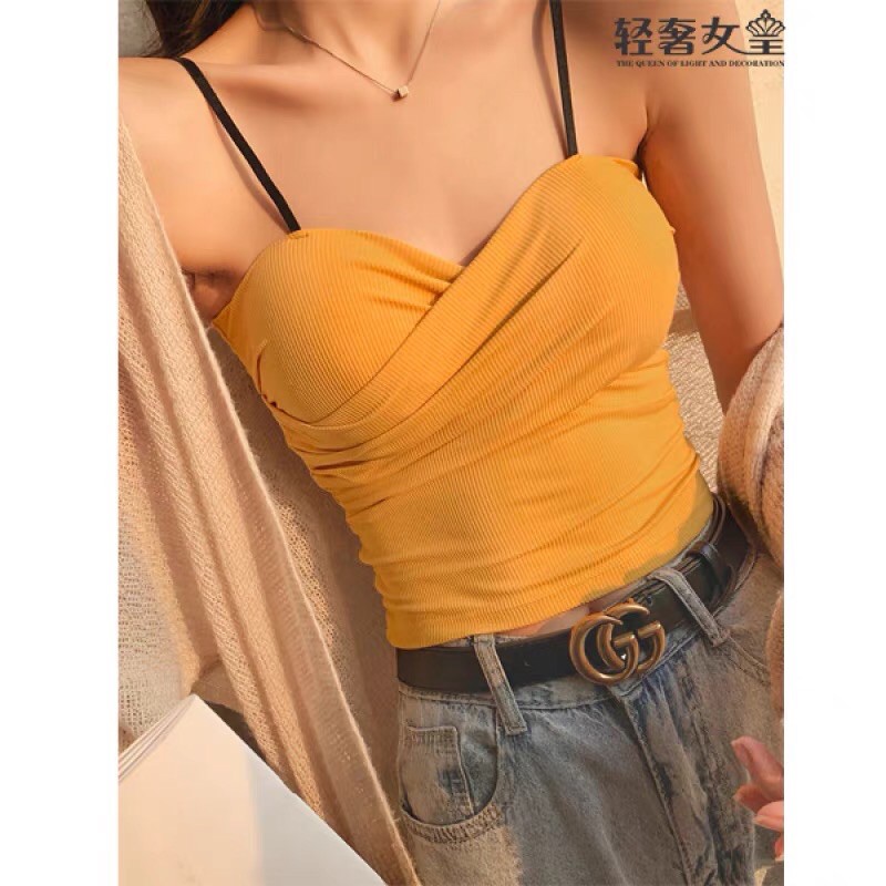 Áo bra 2 dây đắp chéo nâng ngực gợi cảm, chất tăm lạnh cao cấp