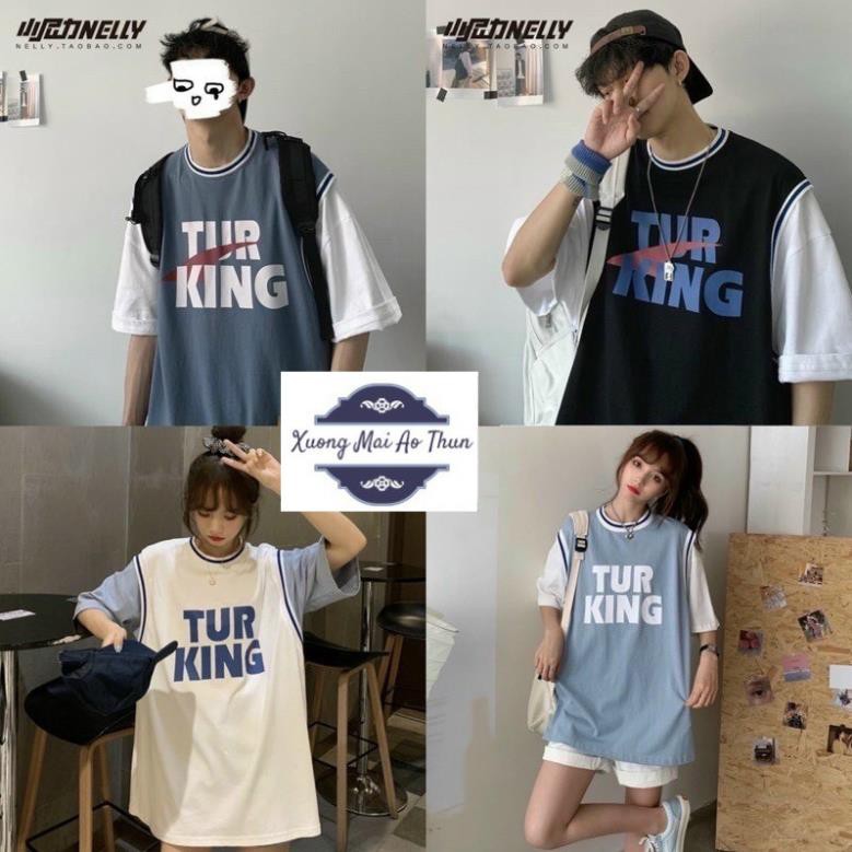 Áo phông form rộng tay lỡ unisex - Áo thun bóng rổ có tay áo như hình Tur King - Sỉ áo thun số lượng lớn ་