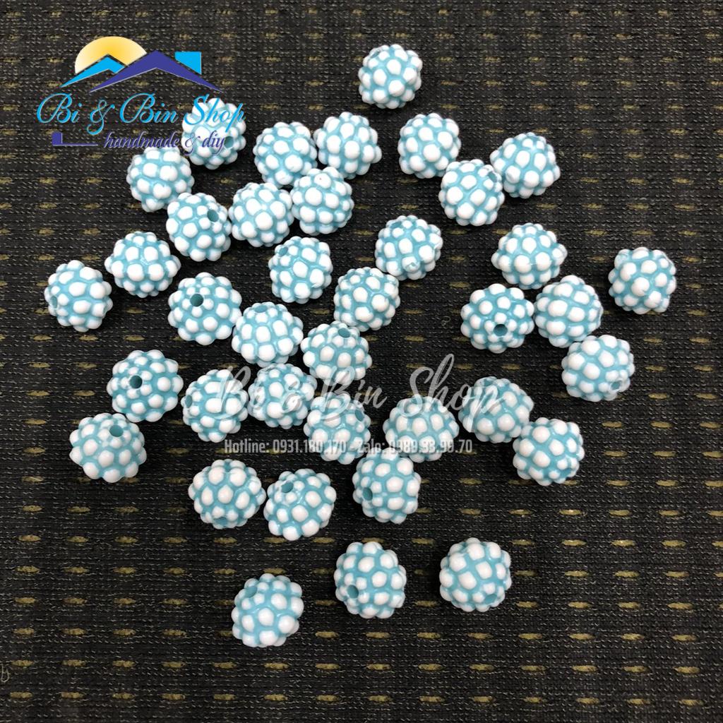 35-50 Cái Charm Hạt Nhựa Quả Châu Nhiều Màu Làm Vòng Đeo Tay, Làm trang Sức Handmade