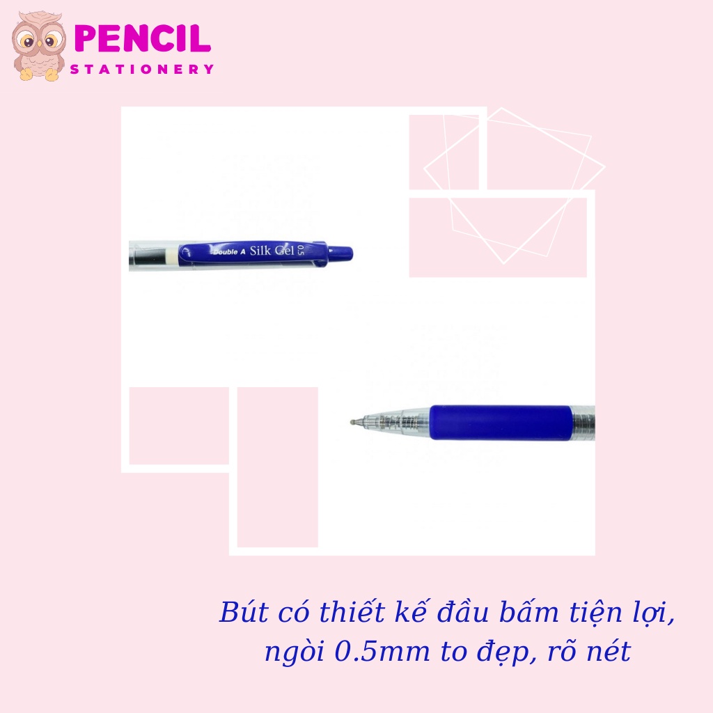 Bút Nước Mực Gel Double A Ngòi 0.5mm 0.7mm, Viết Bi Nhiều Màu Dễ Thương Đen Xanh Đỏ Văn Phòng Phẩm Cho Học Sinh