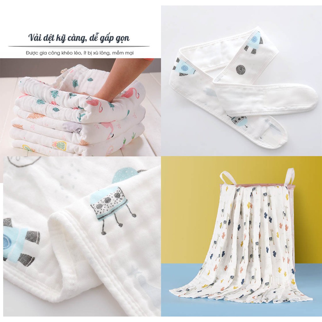 Khăn quấn cho bé sơ sinh Chilux bằng cotton, mềm mịn, giúp bé ngủ ngon giấc hơn