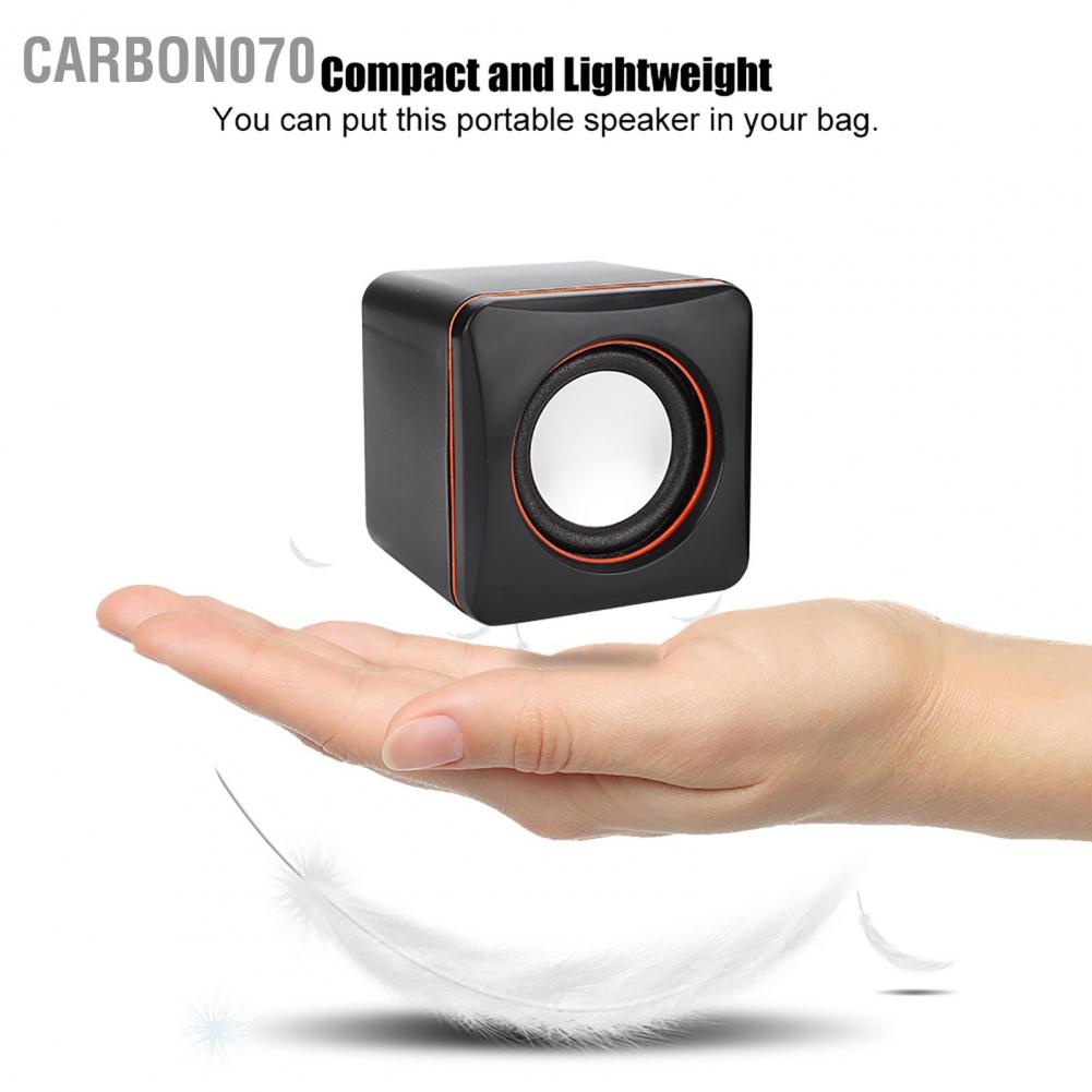 Carbon070 Mini Cube USB Stereo 3.5mm Jack Wired Speaker For Desktop Laptop PC Computer