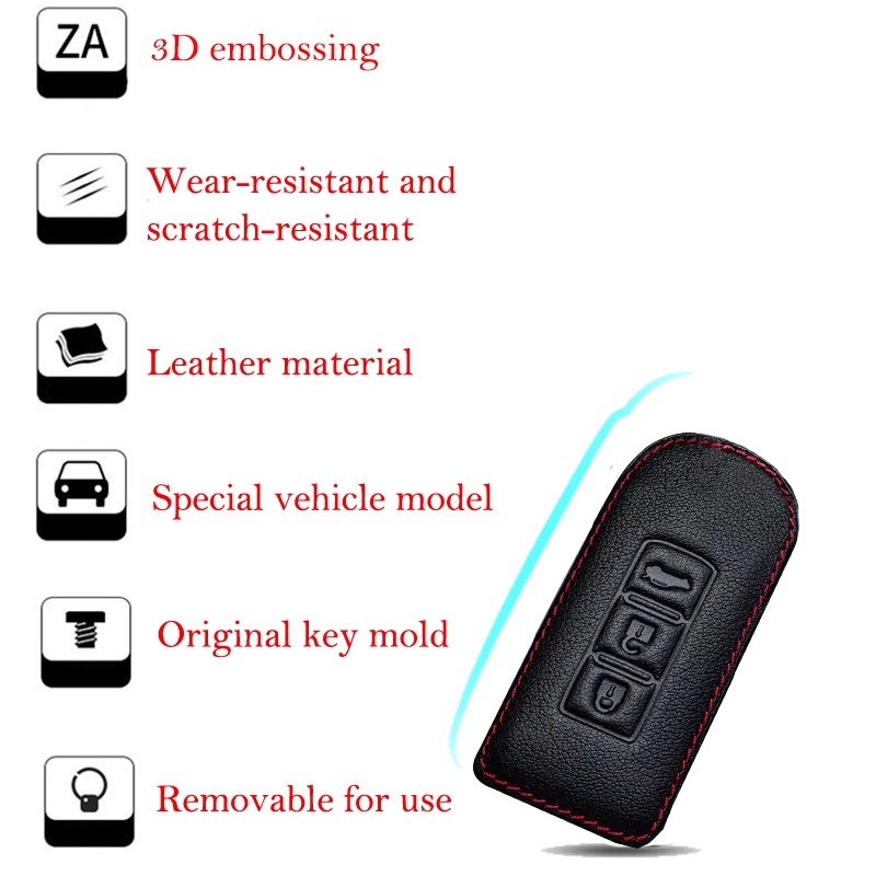 Bao Da Bảo Vệ Chìa Khóa Xe Hơi Mitsubishi Bằng Hợp Kim