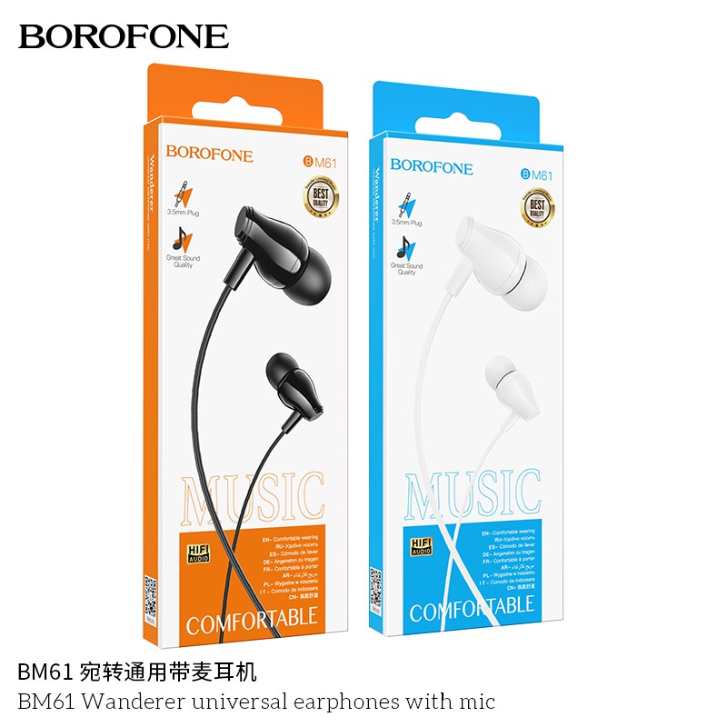 TAI NGHE BOROFONE BM61 SUPPER BASS, TƯƠNG THÍCH TẤT CẢ CÁC DÒNG ĐIỆN THOẠI JACK 3.5MM