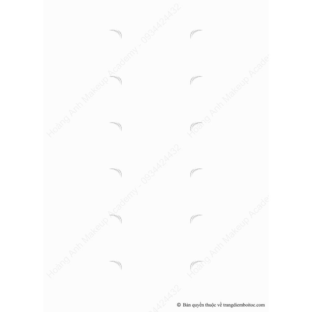 Makeup Face chart - Chart tập mày M01