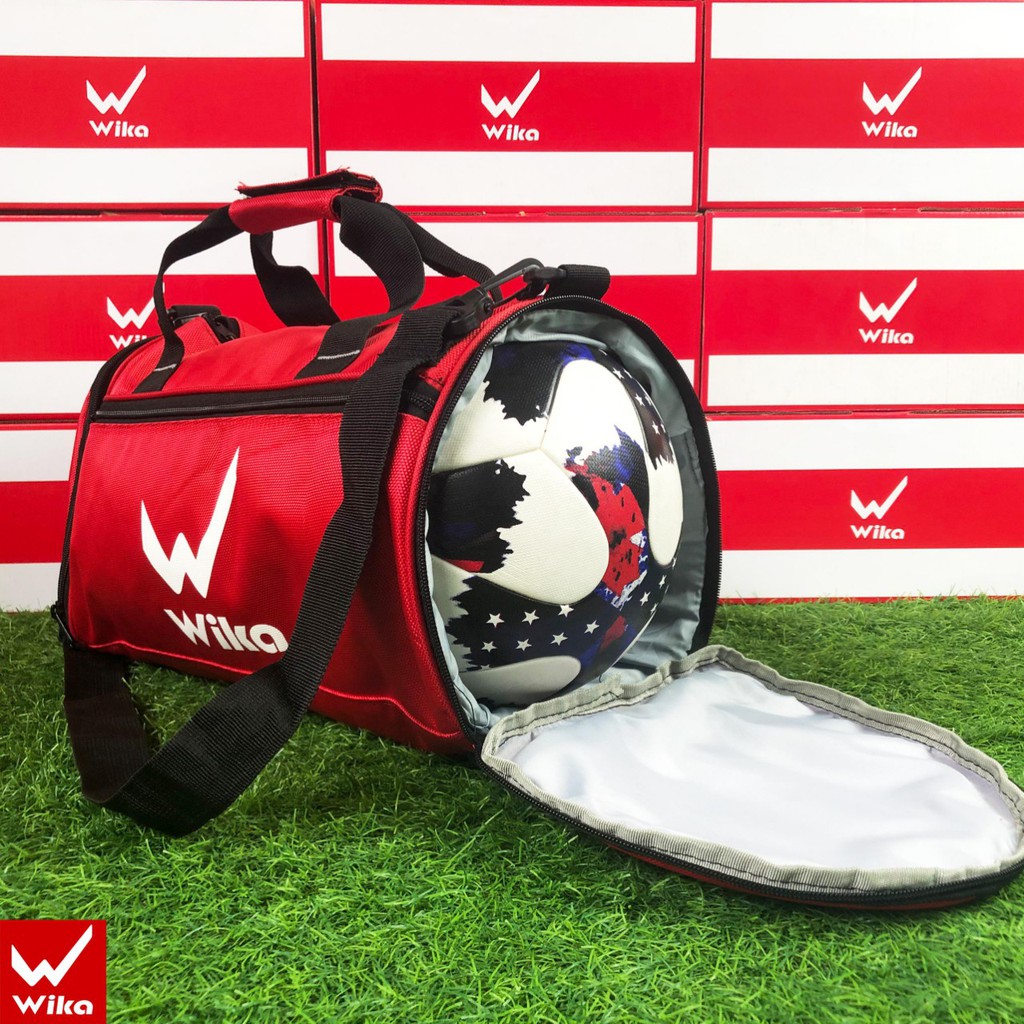 Túi trống tròn 2 ngăn đựng bóng và giày wika