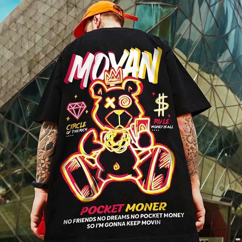 Áo Thun Nam Tay Ngắn Phong Cách Âu Mỹ Size M-3Xl