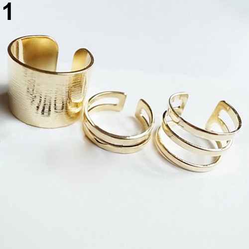 Set 3 nhẫn hợp kim kiểu hở độc đáo thời trang cho nữ