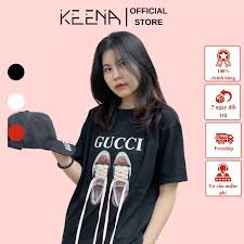 Áo phông nam và  nữ cộc tay form rộng hình đôi giày gucci đẹp, áo thun form rộng tay dài cổ tròn cotton 100% NVT- SPORT | BigBuy360 - bigbuy360.vn