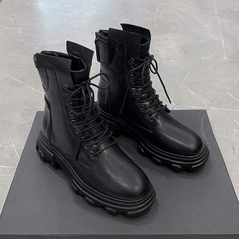 Giày bốt ngắn Martin chiến binh Cao Cấp G596 boot phong cách thời trang Anh dây kéo phía sau cá tính thiết kế Ulzzang