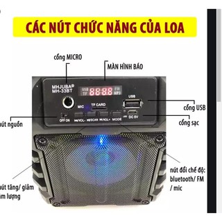 Loa Kẹo Kéo Karaoke Bluetooth Mini JAVA- Loabluetooth 1 MIC CÓ DÂY