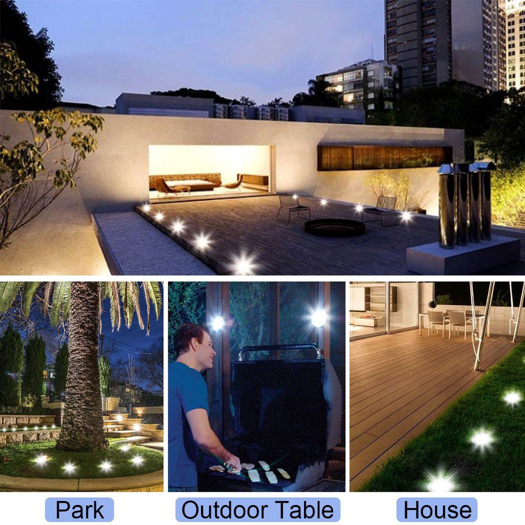 Đèn Chôn Dưới Nước 8 Bóng Led Sử Dụng Năng Lượng Mặt Trời