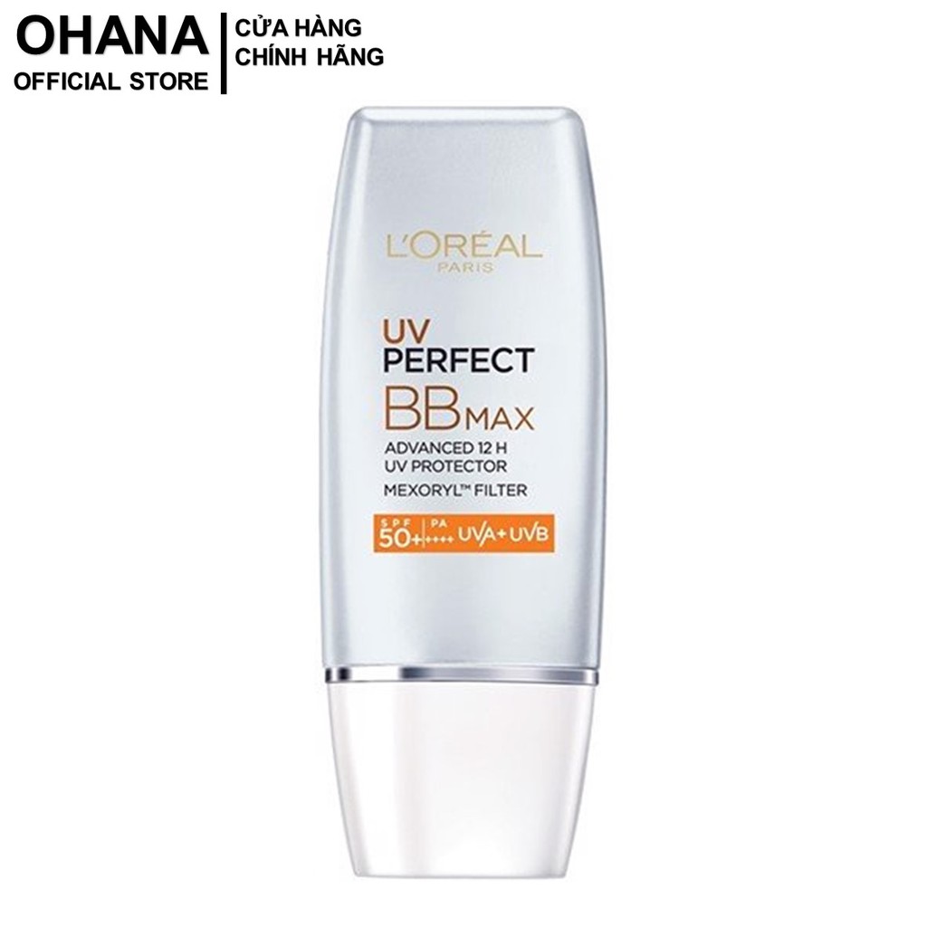 Kem Chống Nắng BB Trang Điểm L'Oreal Paris UV Perfect BB Max SPF50+ PA++++ 30ml (Bạc)