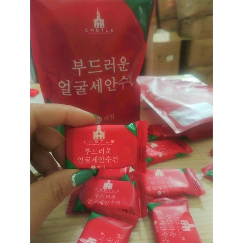Giấy nén khăn giấy khăn nén viên kẹo Hàn Quốc túi 20 viên