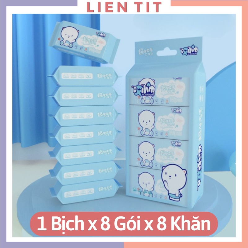 Khăn giấy ướt mini bỏ túi xinh xắn, Giấy lau mặt lau tay không mùi an toàn cho da