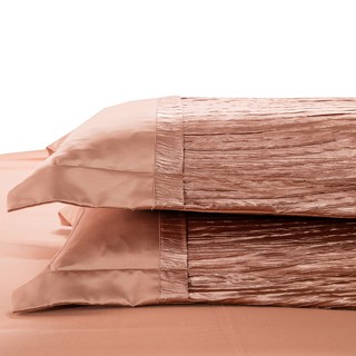 Bộ chăn ga gối lụa hoàng gia luxury 6 món màu be