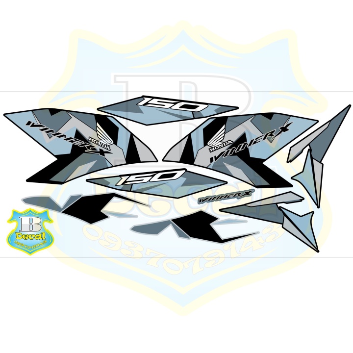 ( Quí khách vui lòng mang ra tiệm cho thợ dán ) Tem winner X mẫu xin đen bạc