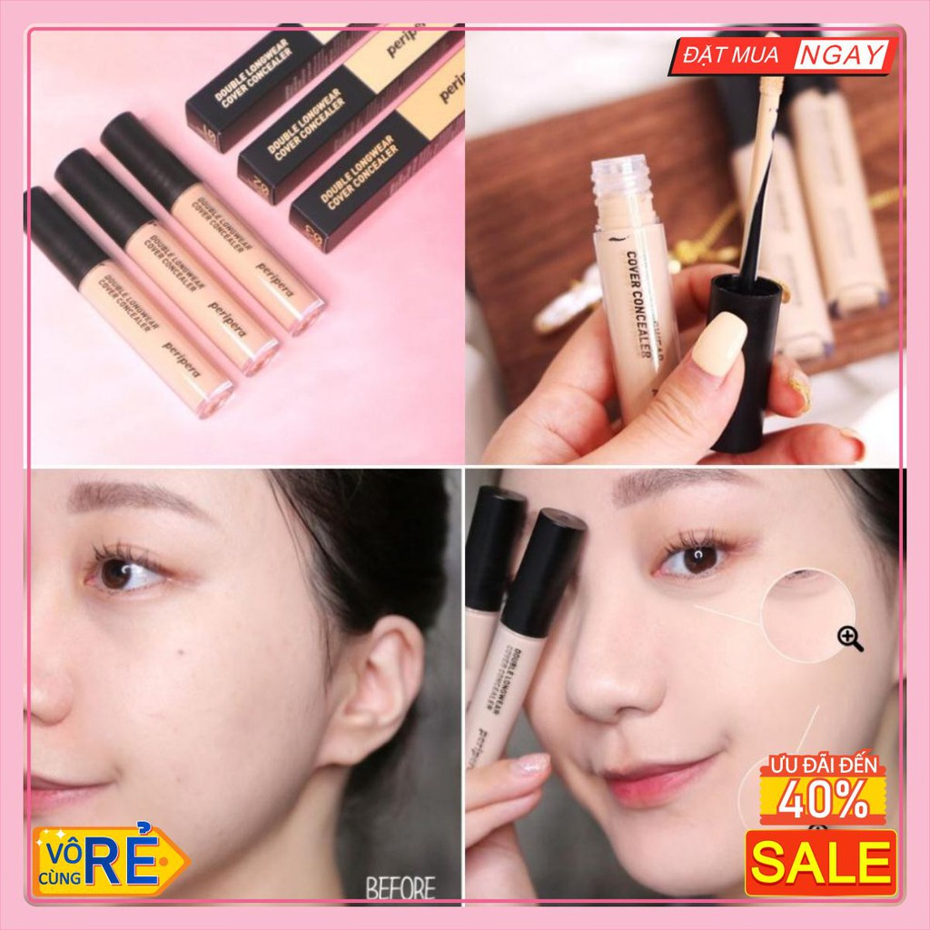 Kem che khuyết điểm Peripera Double Longwear Cover Concealer (Có Bill)