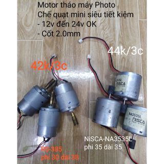 DC Motor tháo máy 12v đến 24v chế quạt tích điện mini