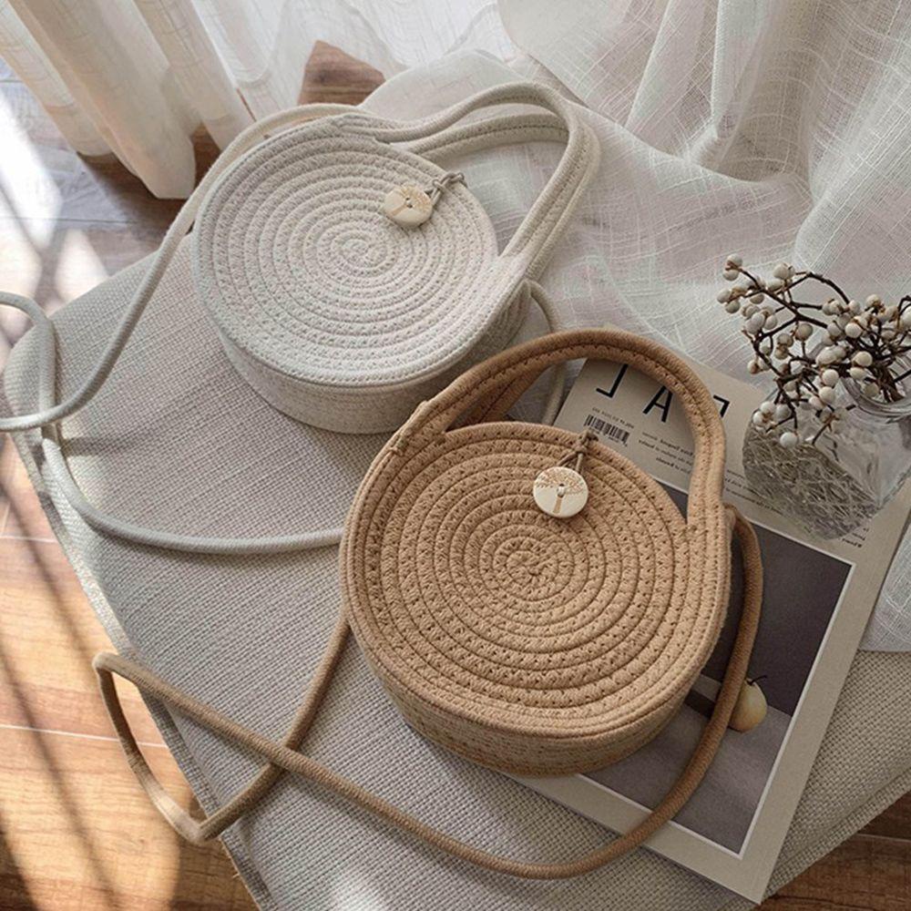 UUMIR Túi Xách Đan Lát Hình Tròn Phong Cách Bohemian