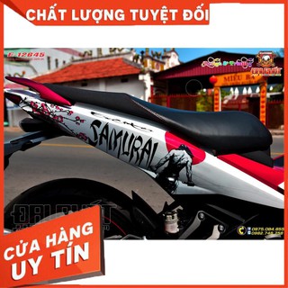 Tem Xe Exciter 150 Samurai Trắng Đỏ