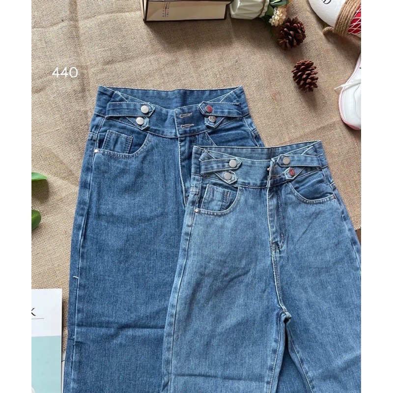 QUẦN JEAN BAGGY NỮ CẠP CAO PHỐI LƯNG KIỂU PHỐI DÂY CHÉO CÁ TÍNH MS 304 [CLIP THẬT] [FREESHIP] hàng loại 1, VẢI DÀY