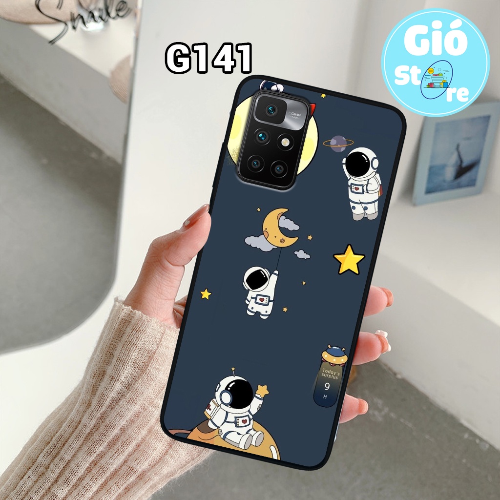 Ốp lưng XIAOMI REDMI 10 - Ốp điện thoại XIAOMI in hình phi hành gia đáng yêu,vũ trụ,lưng nhựa cứng viền dẻo
