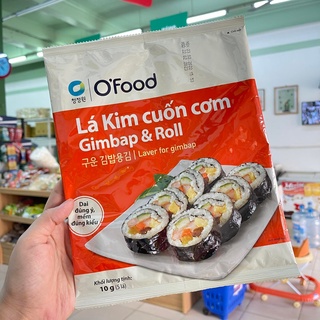 Rong biển o'food - lá kim cuốn cơm gimbap & roll hàn quốc dai, mềm - rong biển cuộn cơm tập 10g 5 lá